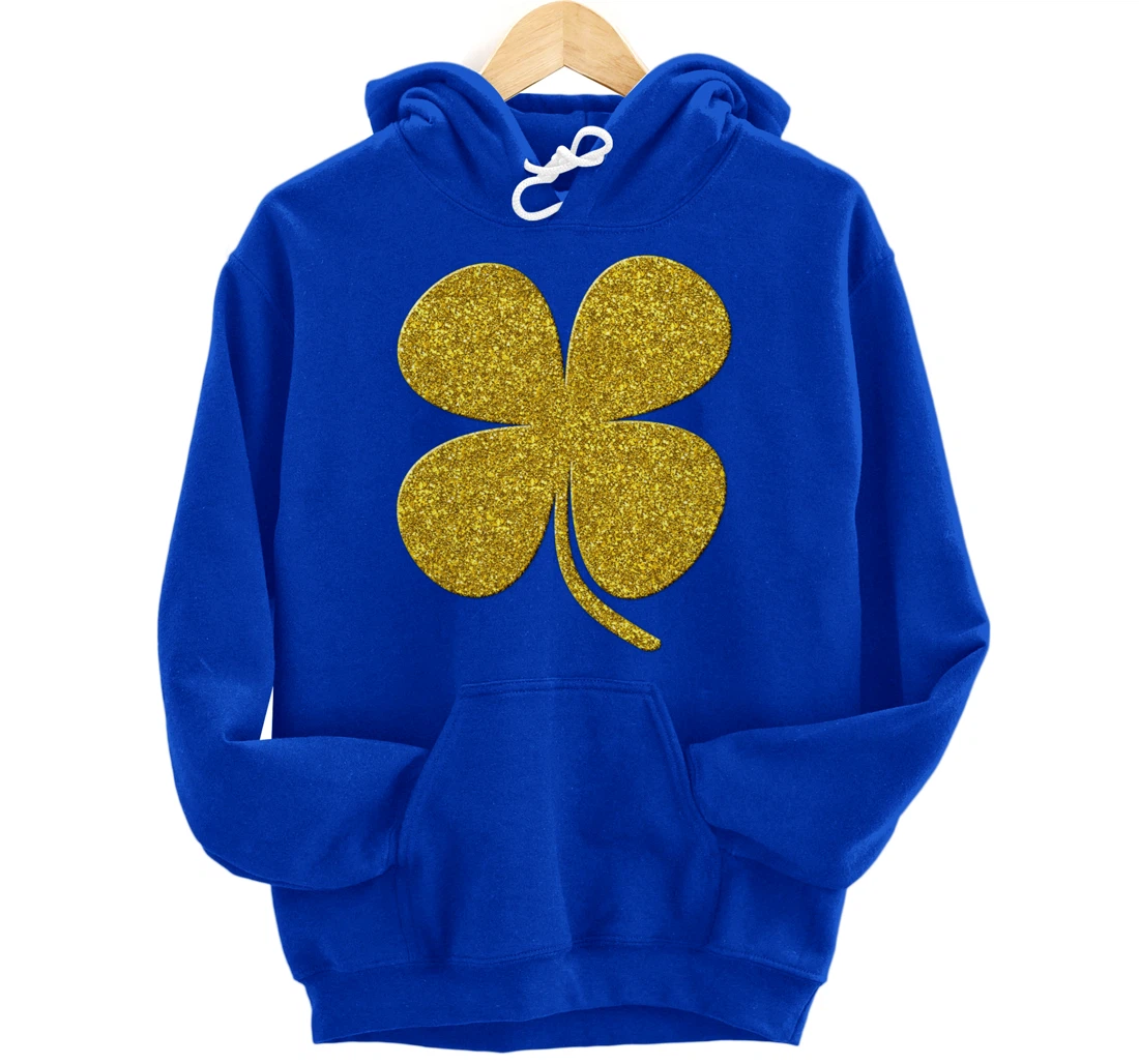 shamrock Clover, Golden st patrick irish Vintage symbol Pullover Hoodie
