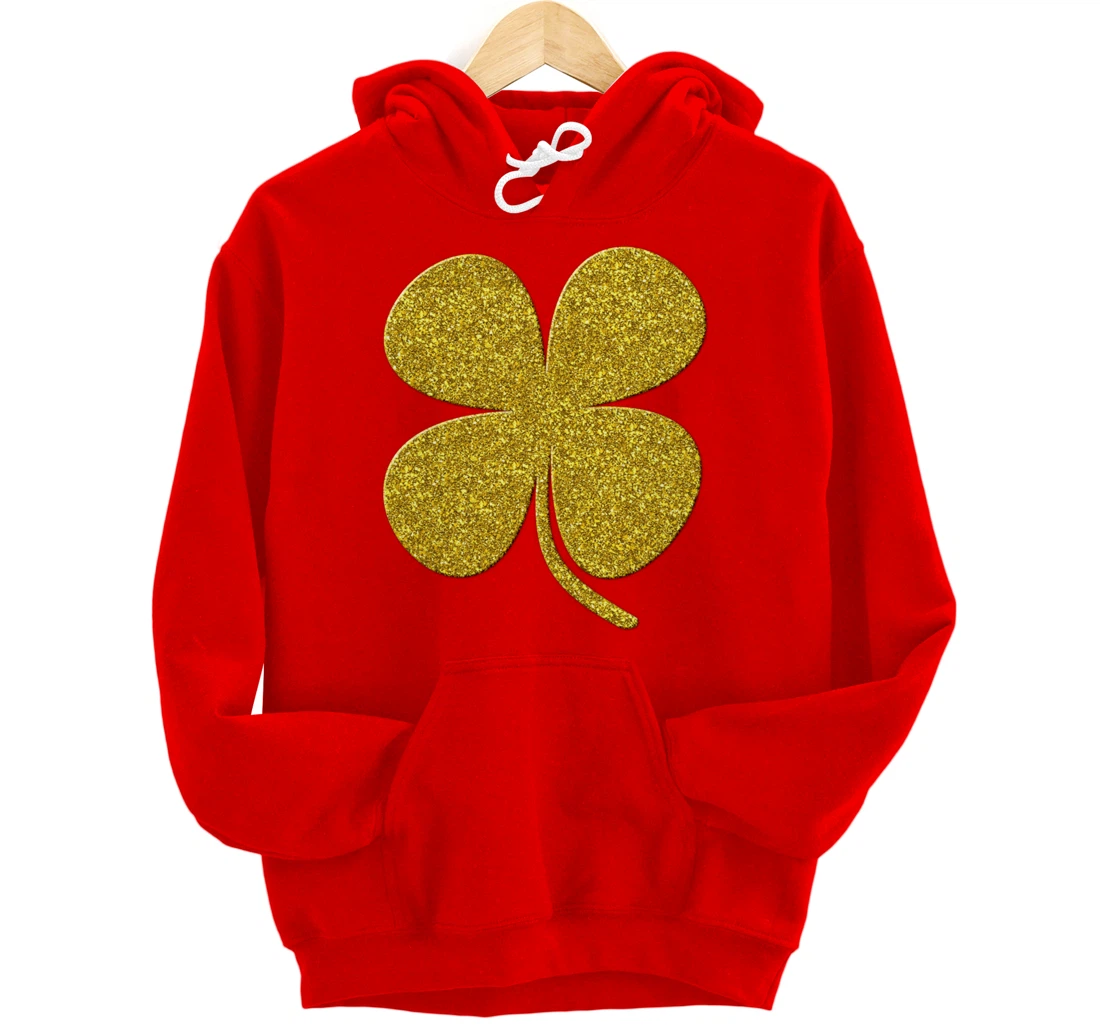 shamrock Clover, Golden st patrick irish Vintage symbol Pullover Hoodie