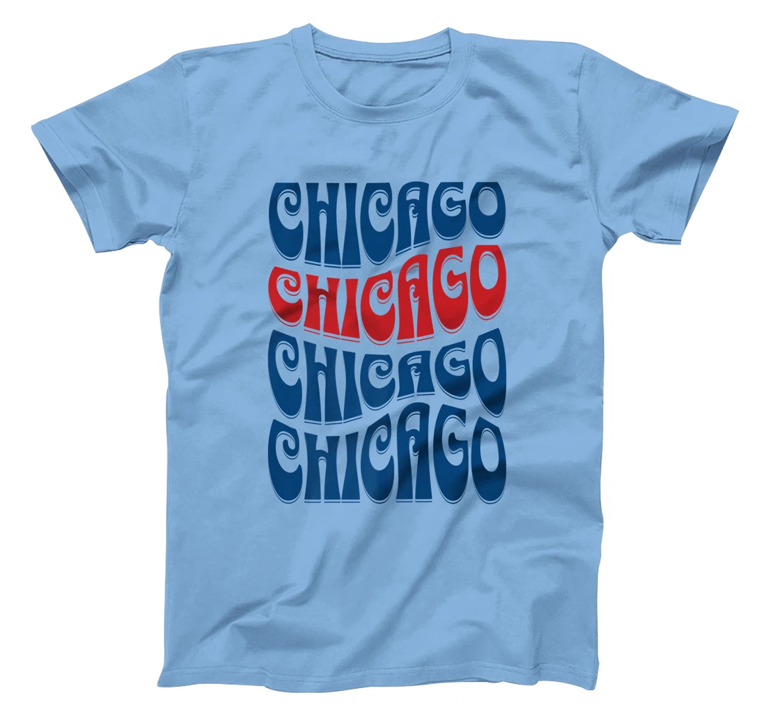 Awesome Chicago Illinois Groovy Retro 60s 70s Style Design T-Shirt, Kid T-Shirt and Women T-Shirt