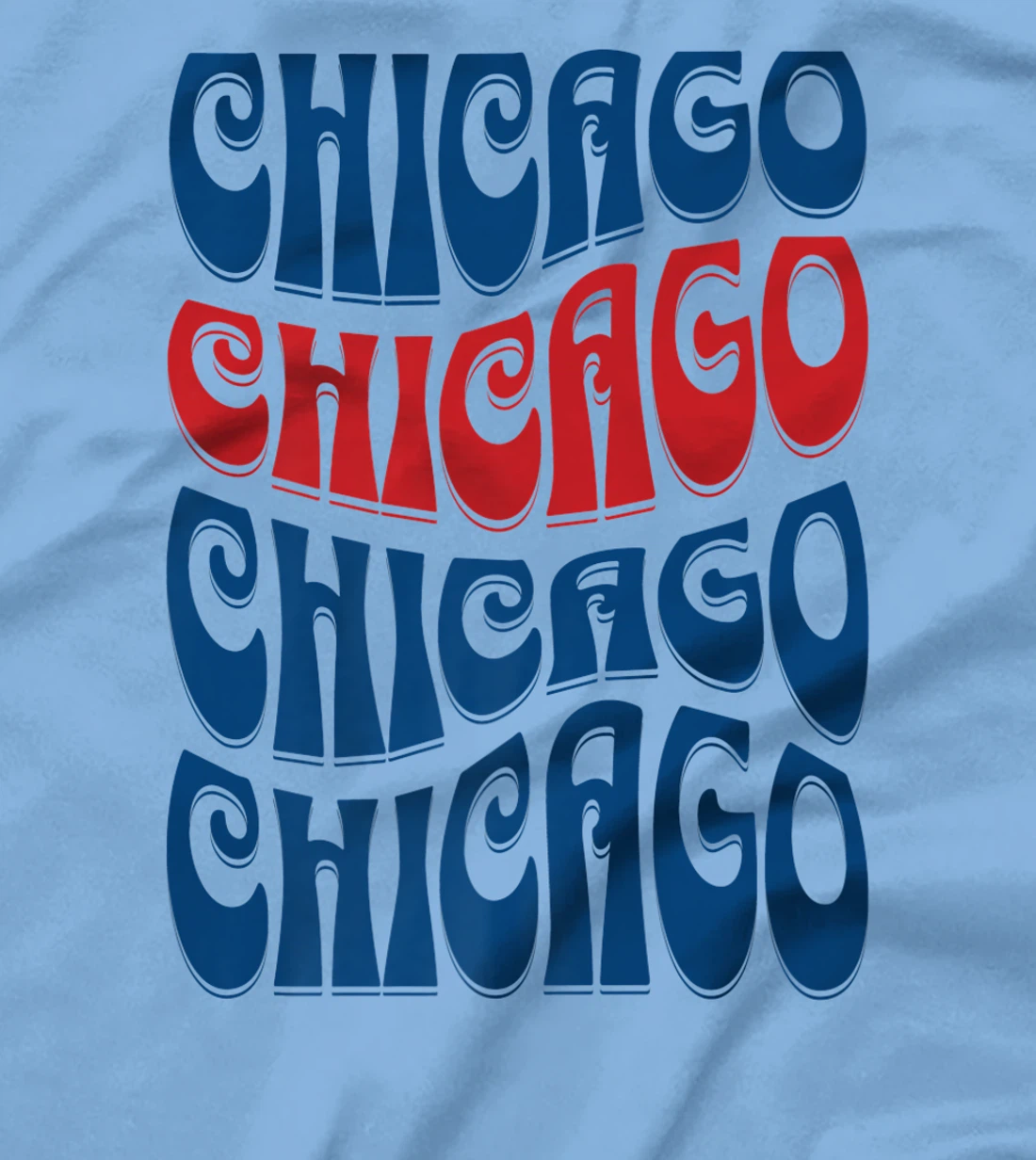 Awesome Chicago Illinois Groovy Retro 60s 70s Style Design T-Shirt, Kid T-Shirt and Women T-Shirt