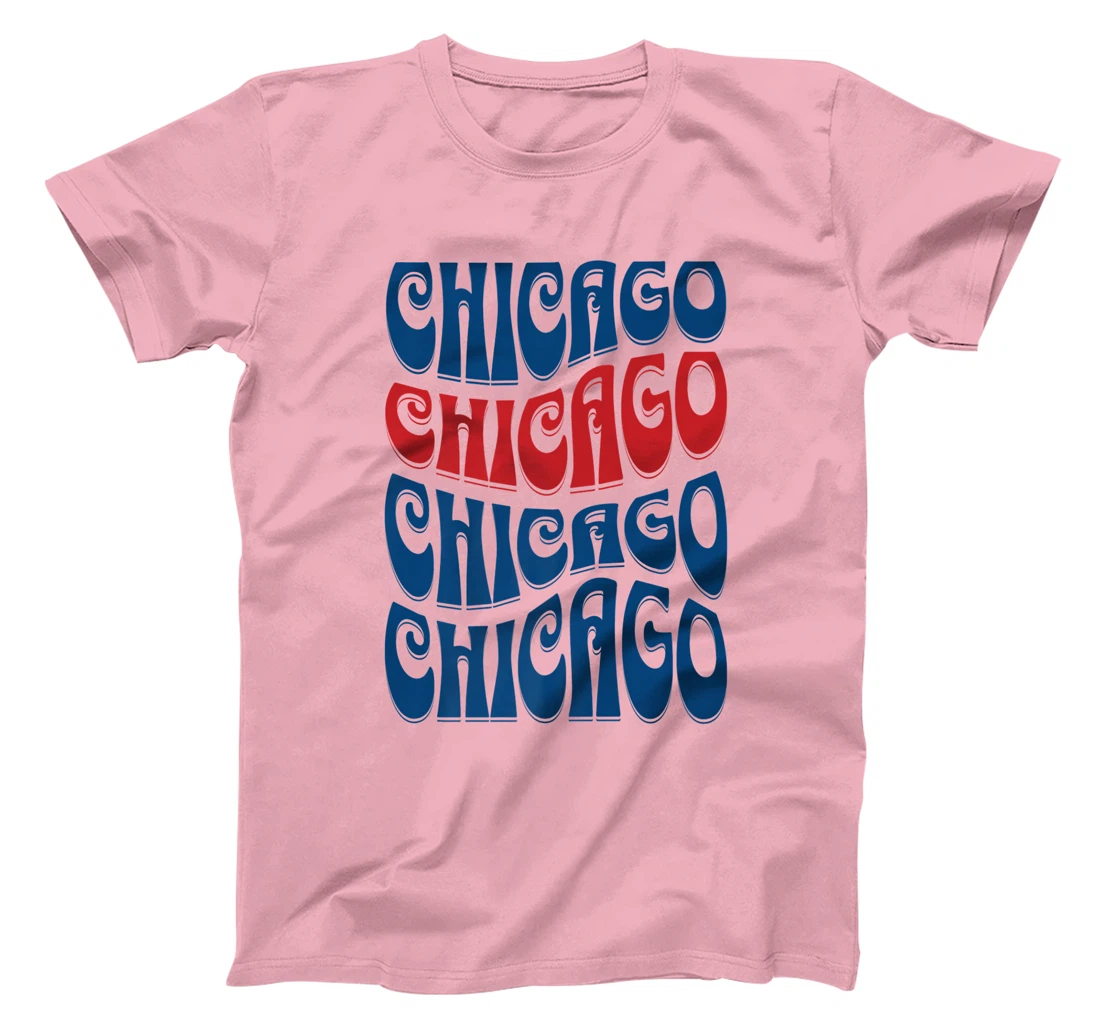 Awesome Chicago Illinois Groovy Retro 60s 70s Style Design T-Shirt, Kid T-Shirt and Women T-Shirt