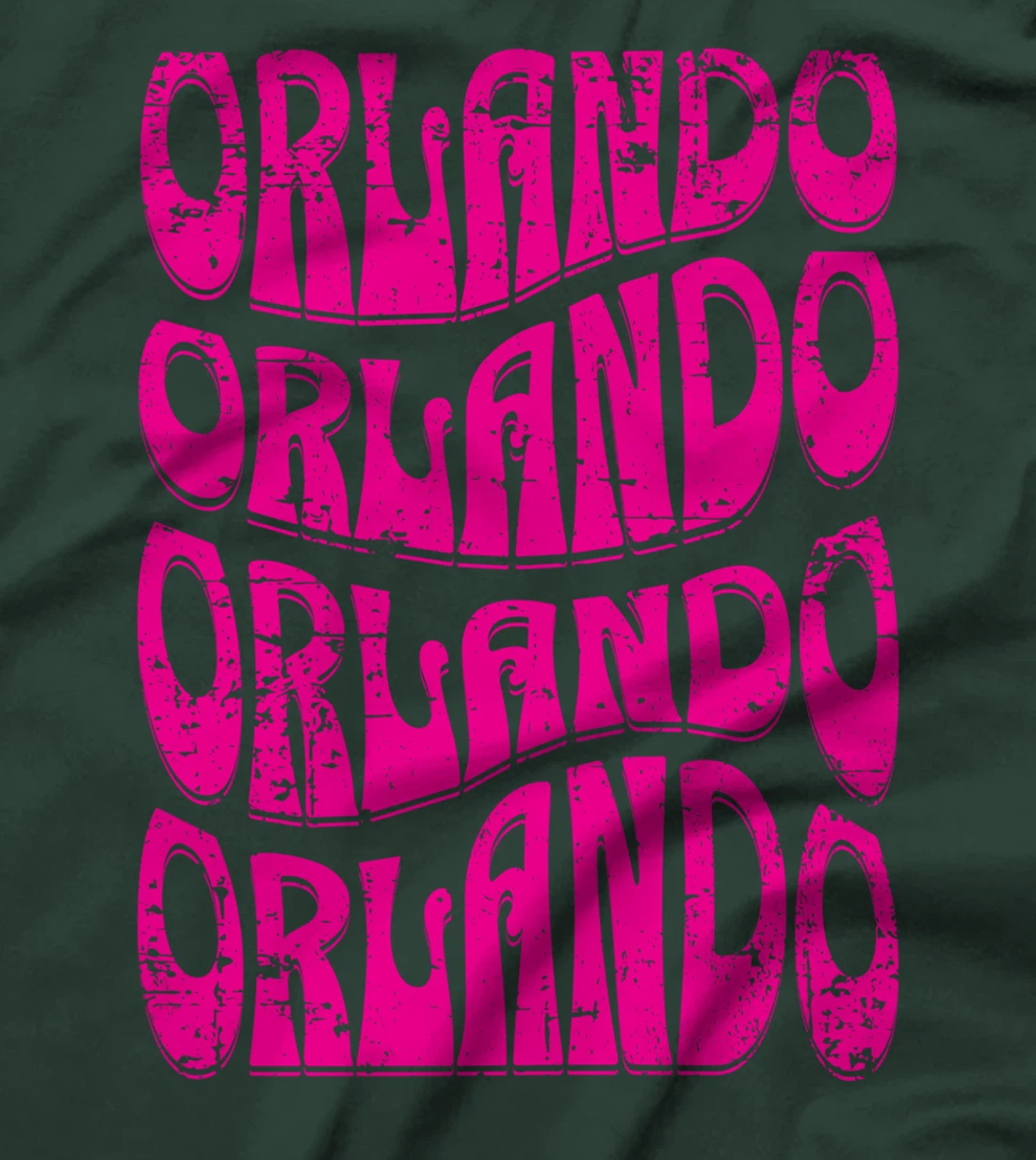 Awesome Orlando Florida Groovy Retro Distressed Design T-Shirt