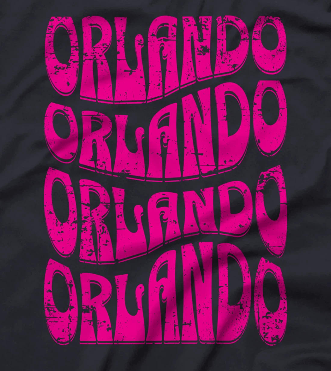 Awesome Orlando Florida Groovy Retro Distressed Design T-Shirt