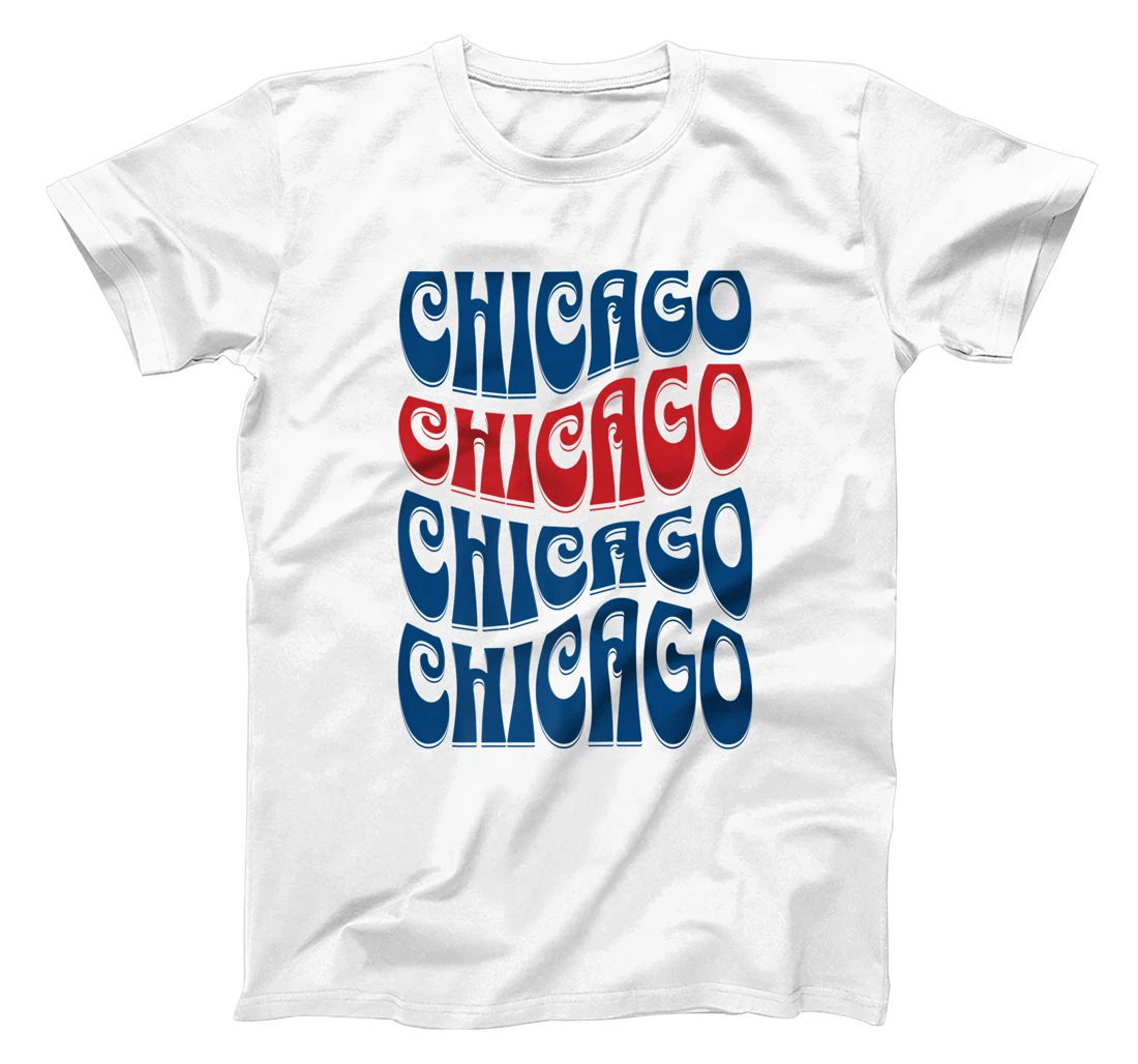 Awesome Chicago Illinois Groovy Retro 60s 70s Style Design T-Shirt, Kid T-Shirt and Women T-Shirt