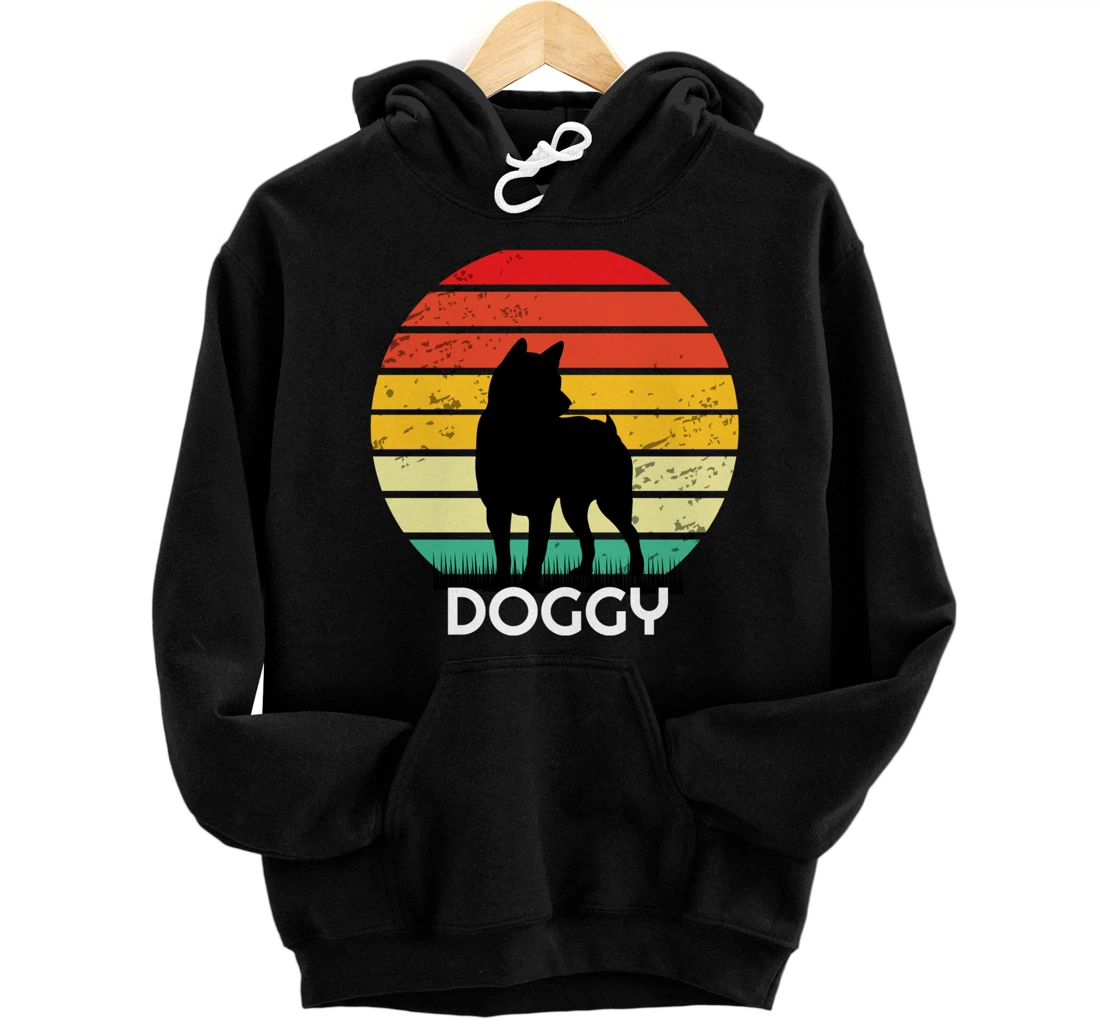 doggy Retro Vintage Sunset Pullover Hoodie