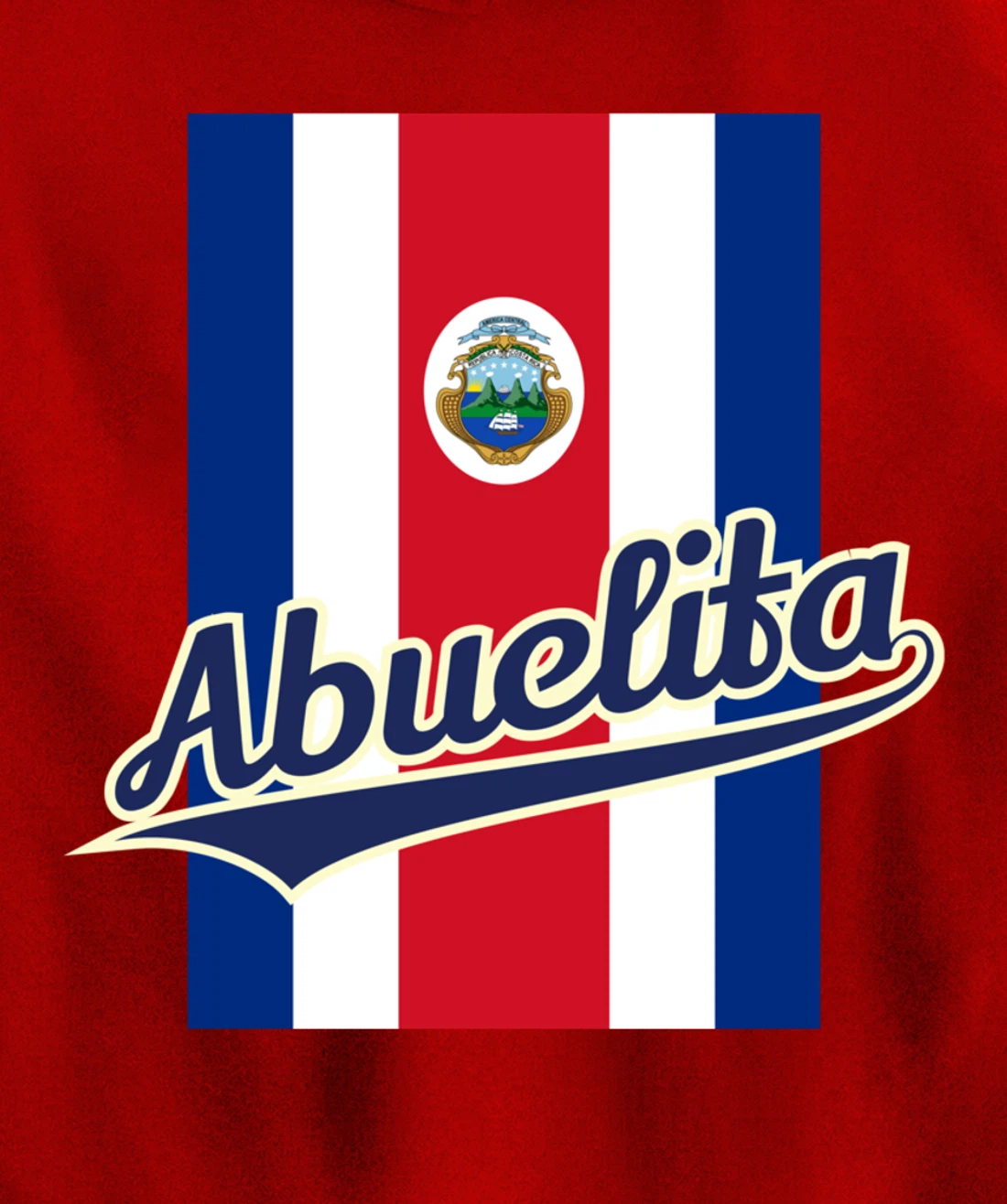 Abuelita Costa Rica Flag Bandera Costa Rican Art Woman Mujer Pullover Hoodie