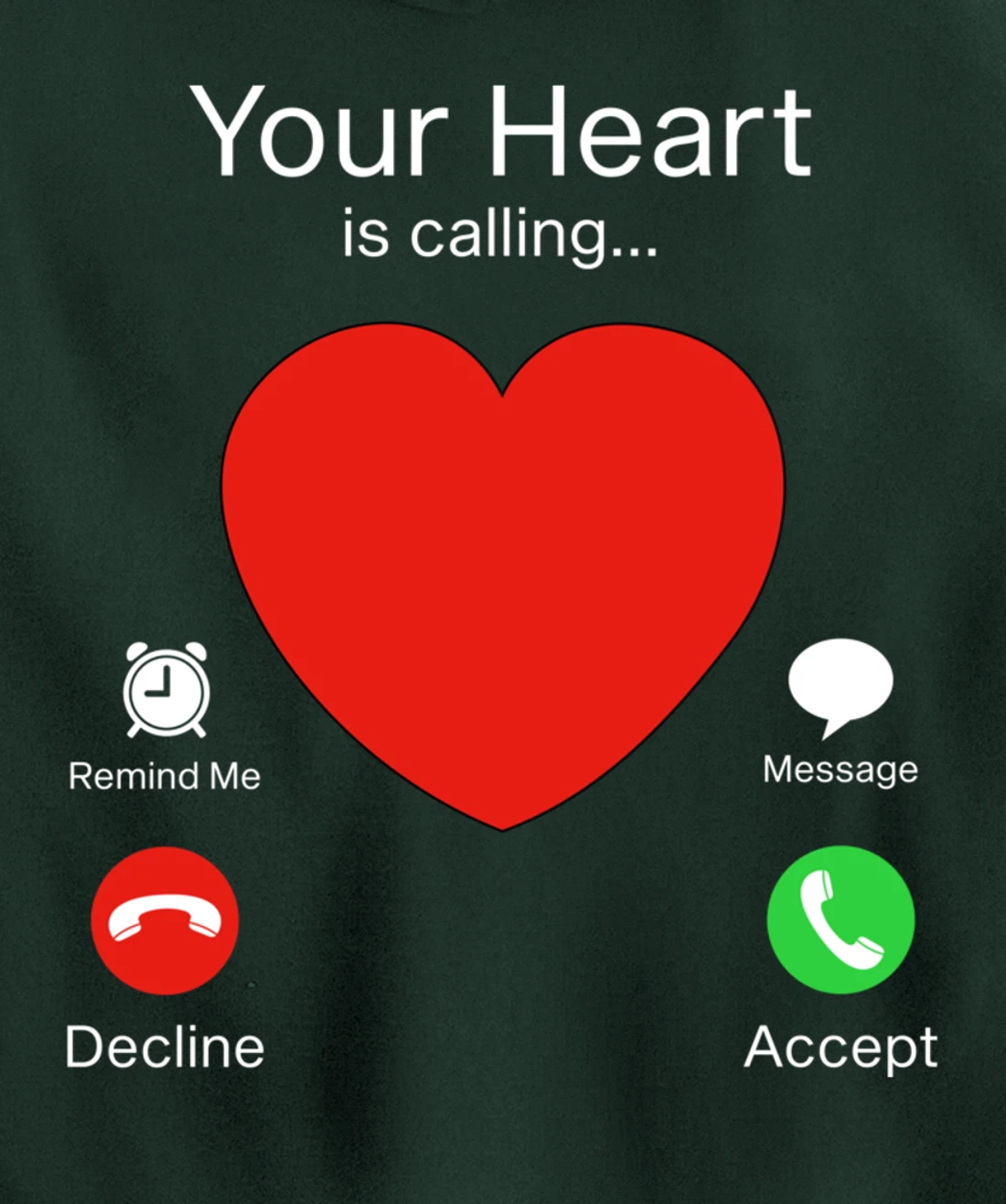 Valentines Day Your Heart Is Calling Pullover Hoodie