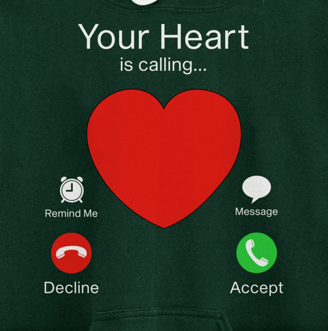 Valentines Day Your Heart Is Calling Pullover Hoodie