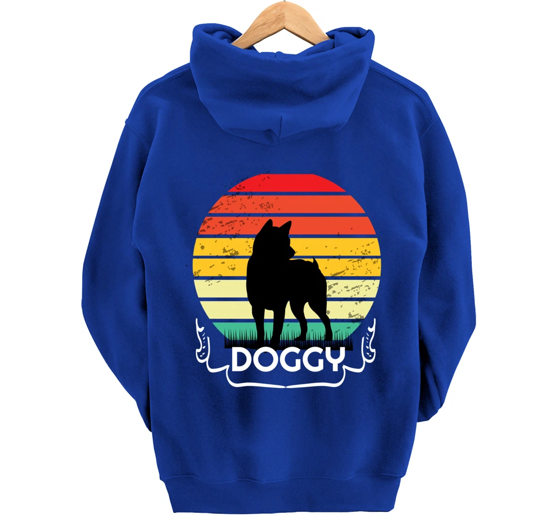 doggy Retro Vintage Sunset Pullover Hoodie