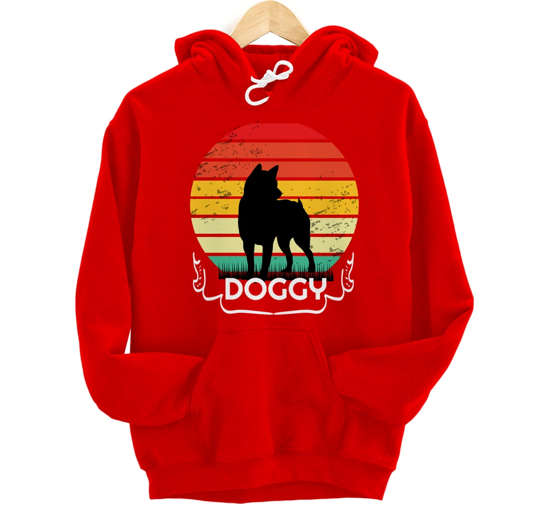 doggy Retro Vintage Sunset Pullover Hoodie