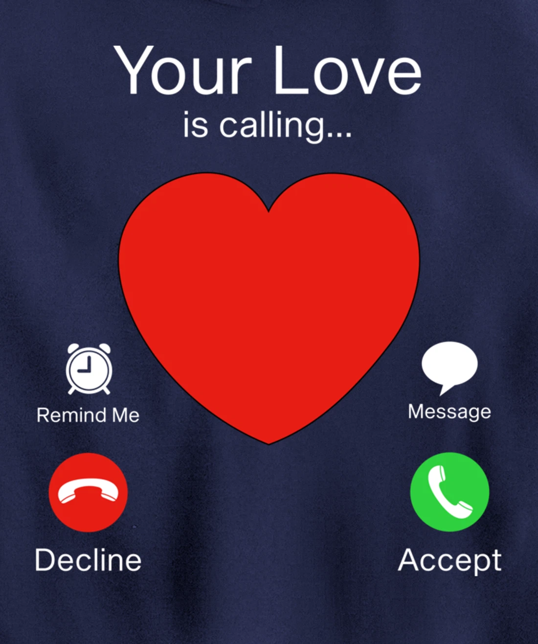 Valentines Day Your Love Is Calling Heart Pullover Hoodie