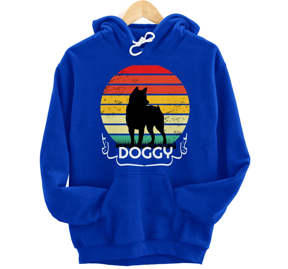 doggy Retro Vintage Sunset Pullover Hoodie