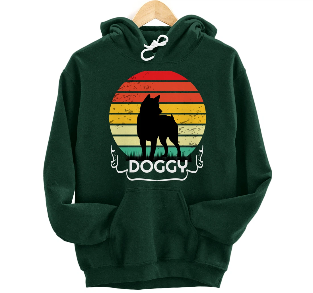doggy Retro Vintage Sunset Pullover Hoodie