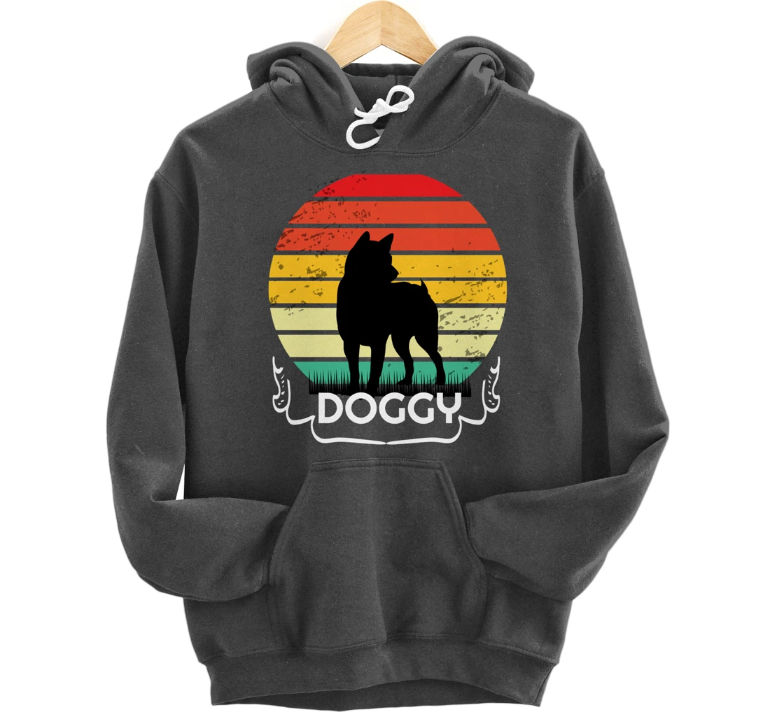 doggy Retro Vintage Sunset Pullover Hoodie