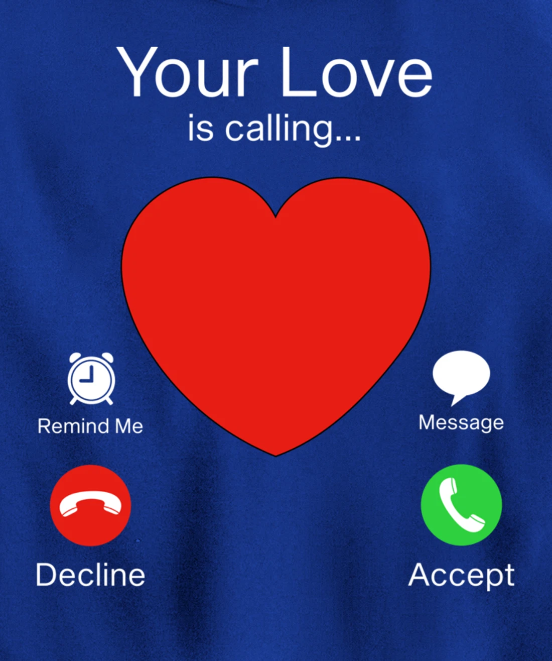 Valentines Day Your Love Is Calling Heart Pullover Hoodie