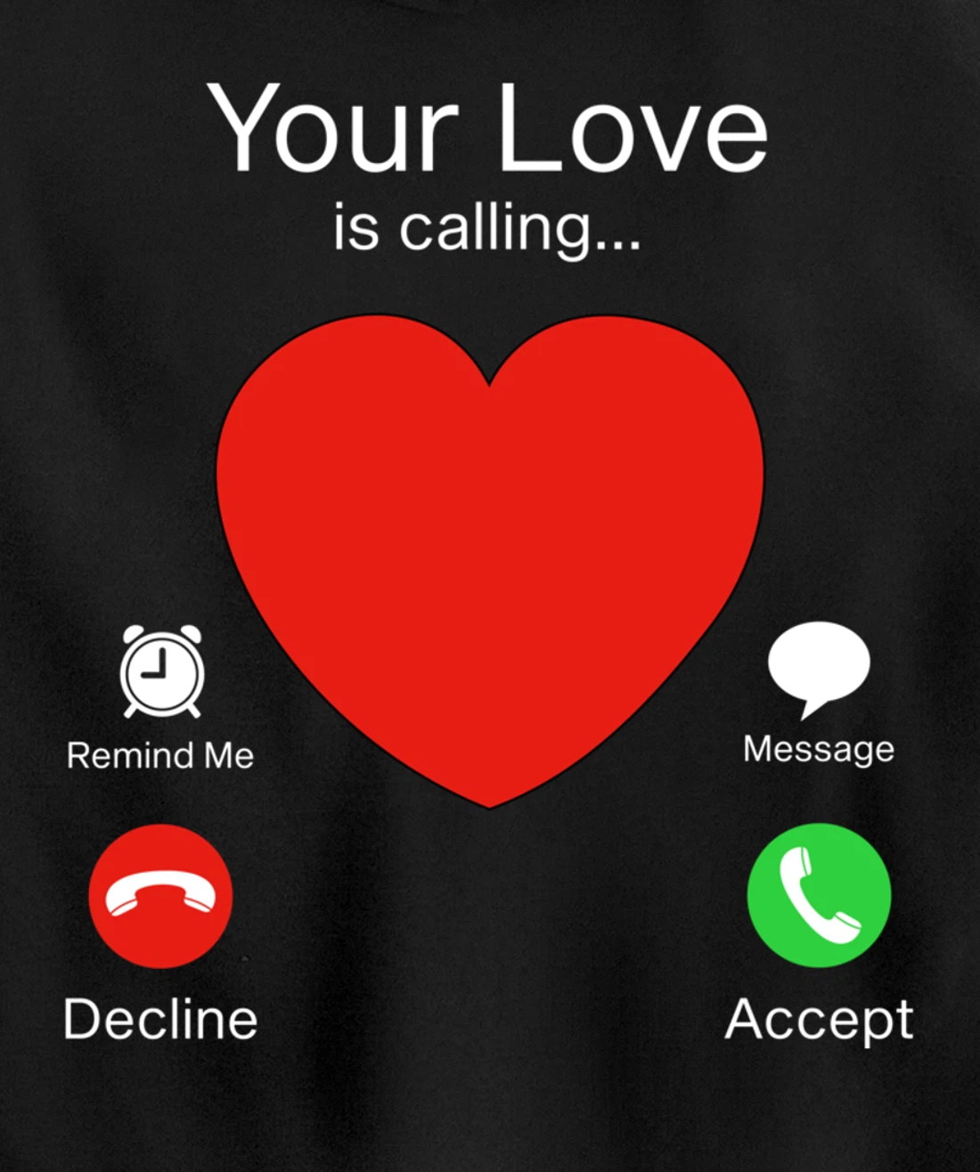 Valentines Day Your Love Is Calling Heart Pullover Hoodie