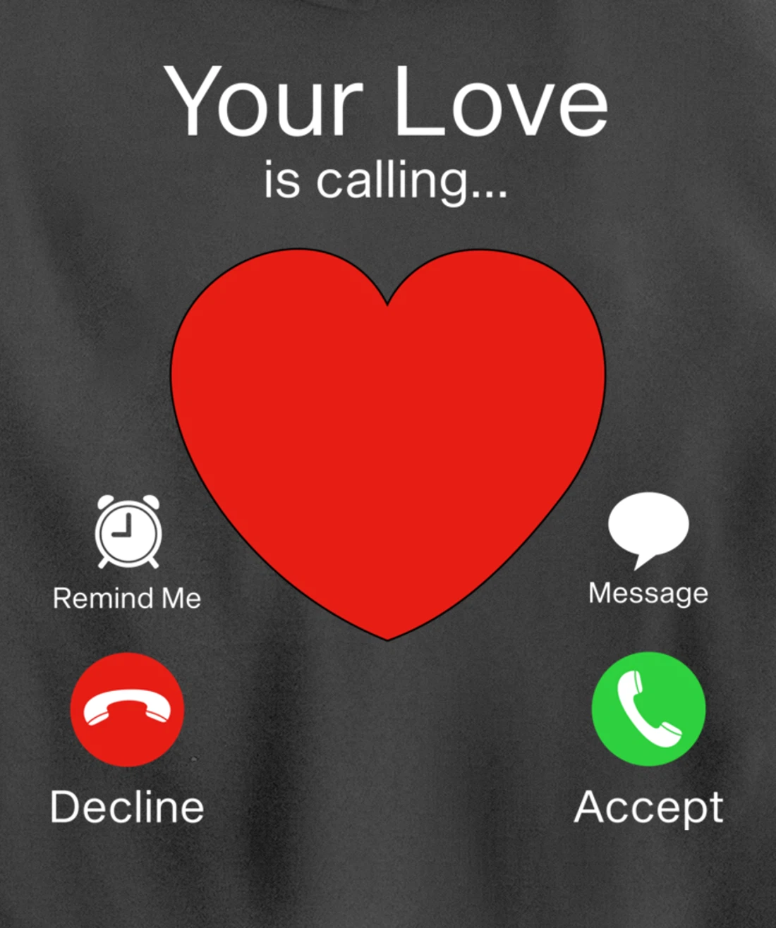 Valentines Day Your Love Is Calling Heart Pullover Hoodie