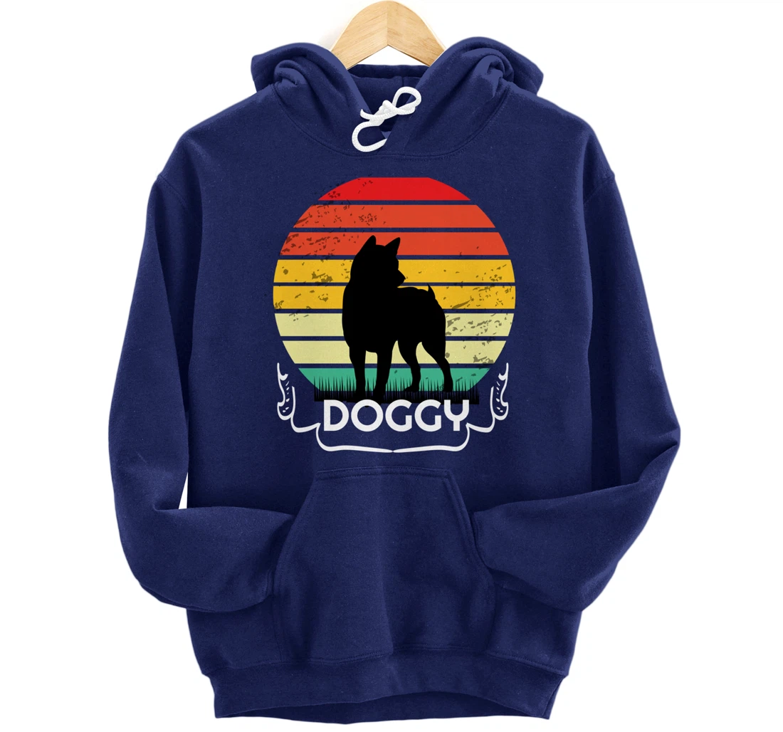 doggy Retro Vintage Sunset Pullover Hoodie