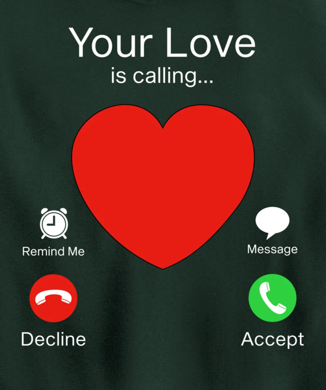 Valentines Day Your Love Is Calling Heart Pullover Hoodie