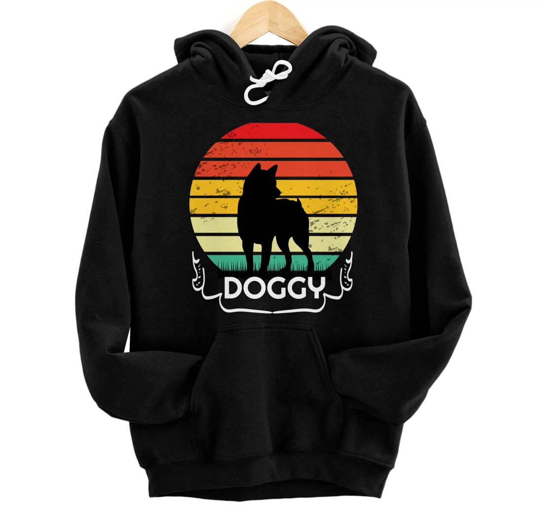 doggy Retro Vintage Sunset Pullover Hoodie