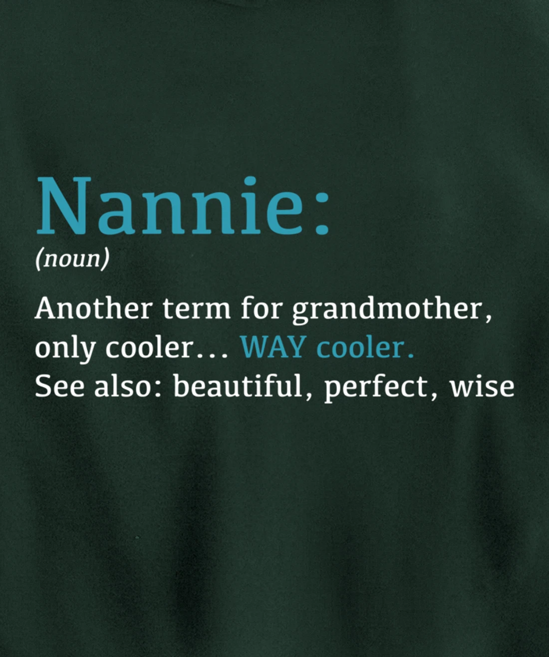 Nannie: Funny Definition Noun - Another Term Pullover Hoodie