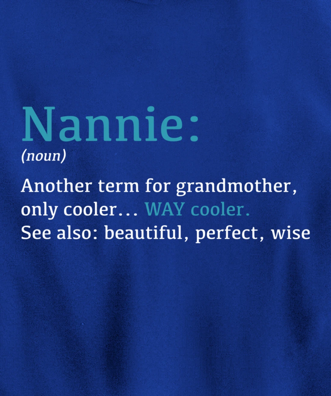 Nannie: Funny Definition Noun - Another Term Pullover Hoodie
