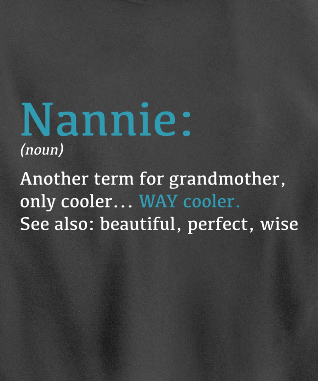 Nannie: Funny Definition Noun - Another Term Pullover Hoodie