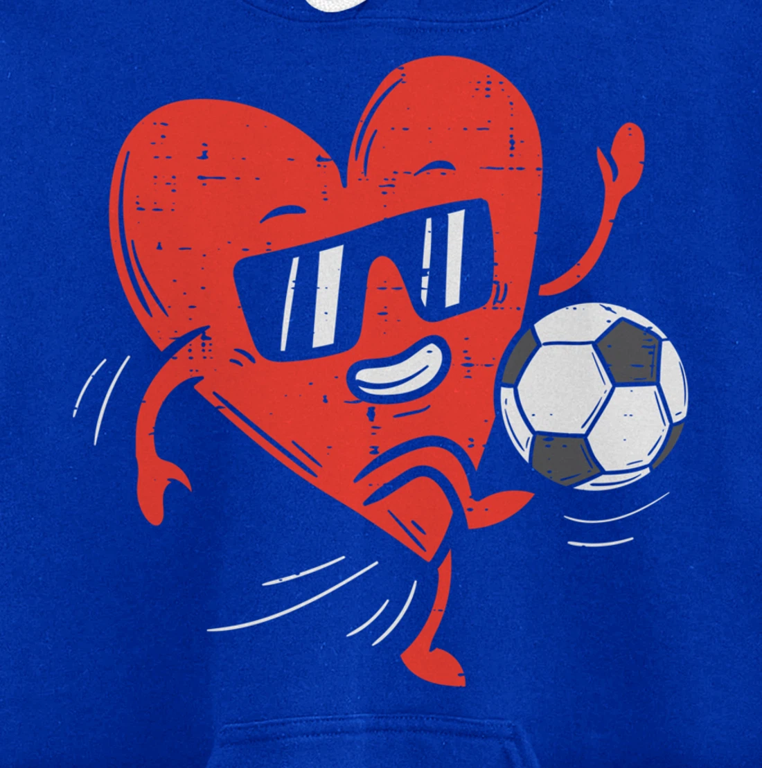 Heart Playing Soccer Valentines Day Football Girls Boys Pullover Hoodie