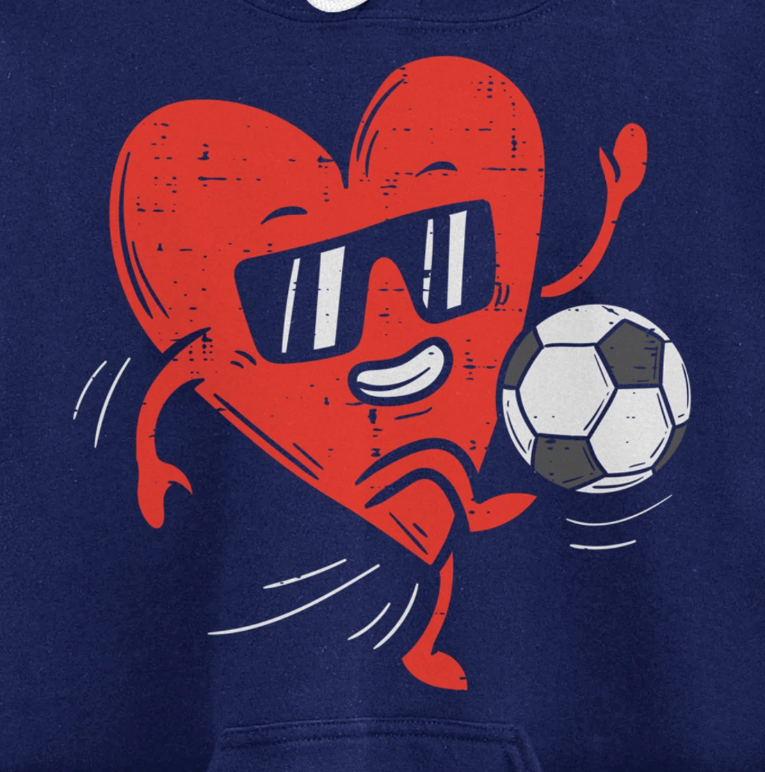 Heart Playing Soccer Valentines Day Football Girls Boys Pullover Hoodie
