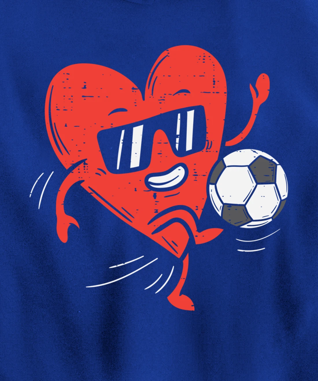 Heart Playing Soccer Valentines Day Football Girls Boys Pullover Hoodie