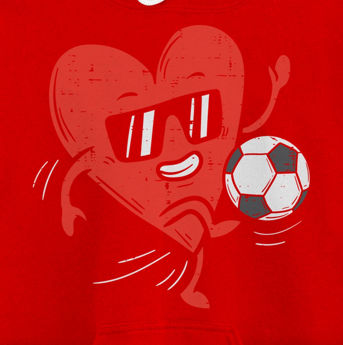 Heart Playing Soccer Valentines Day Football Girls Boys Pullover Hoodie