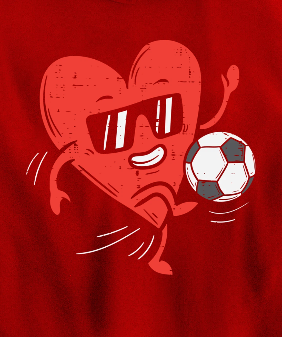 Heart Playing Soccer Valentines Day Football Girls Boys Pullover Hoodie