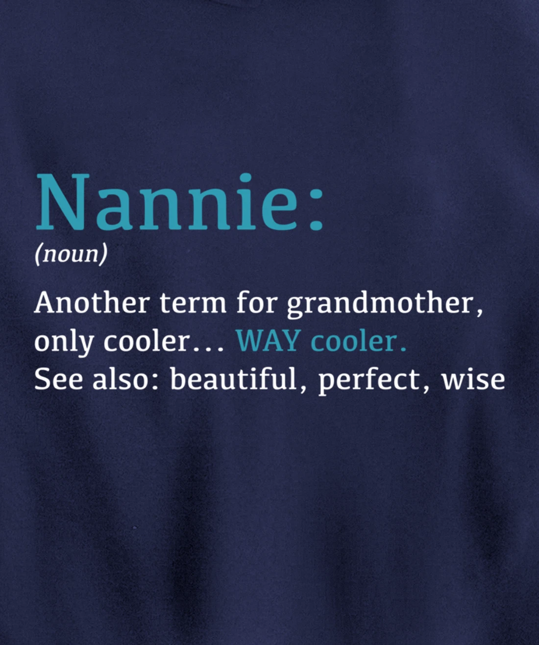Nannie: Funny Definition Noun - Another Term Pullover Hoodie