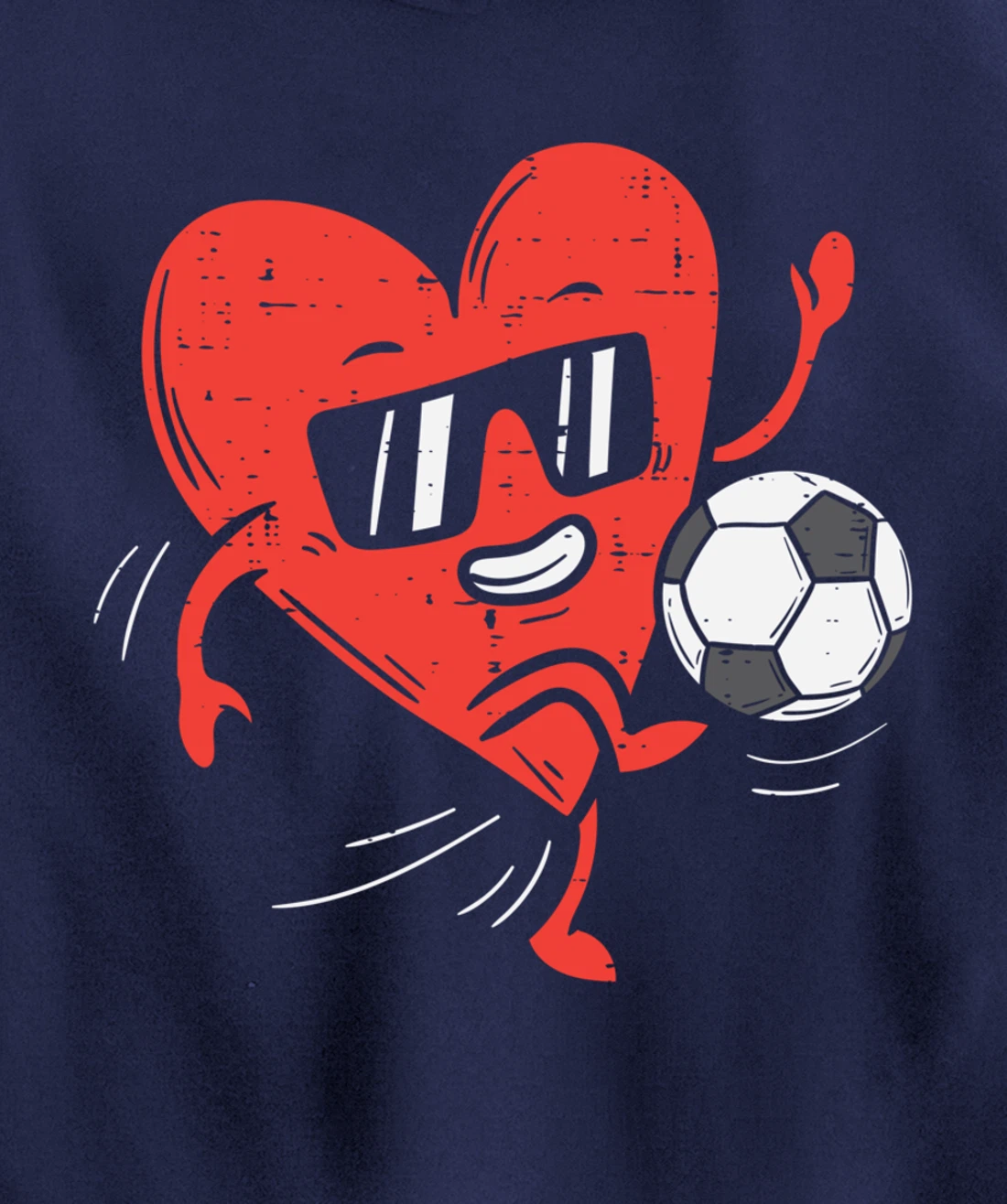 Heart Playing Soccer Valentines Day Football Girls Boys Pullover Hoodie