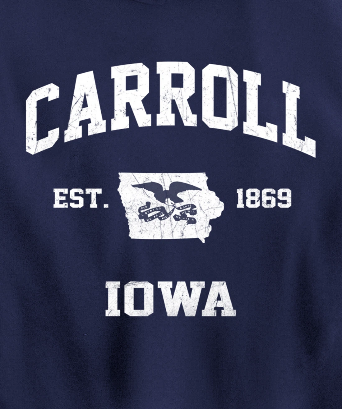 Carroll Iowa IA vintage State Athletic style Pullover Hoodie