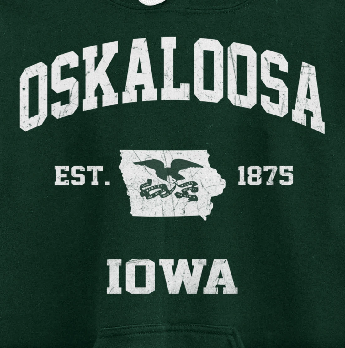 Oskaloosa Iowa IA vintage State Athletic style Pullover Hoodie