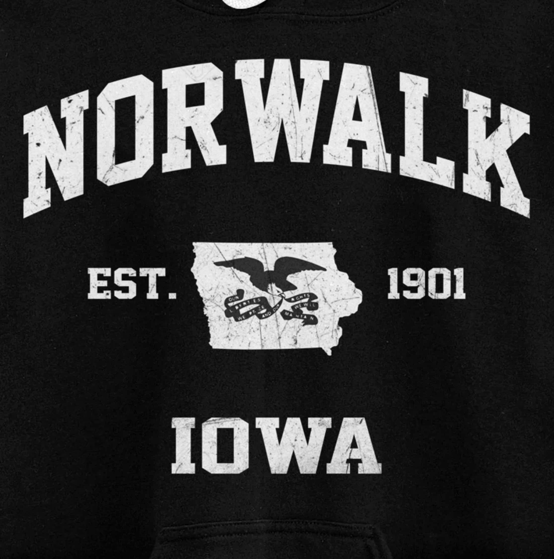 Norwalk Iowa IA vintage State Athletic style Pullover Hoodie