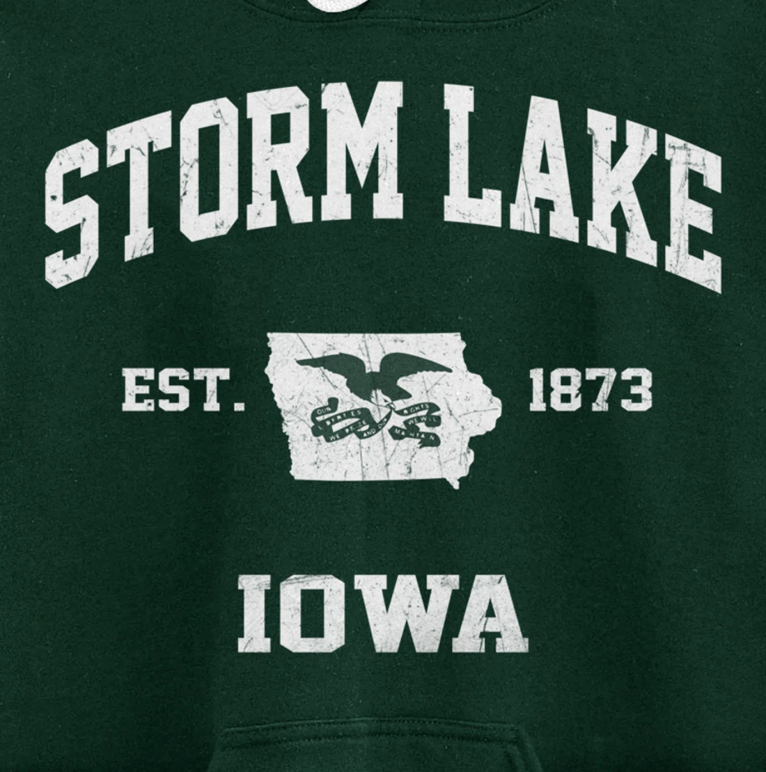Storm Lake Iowa IA vintage State Athletic style Pullover Hoodie