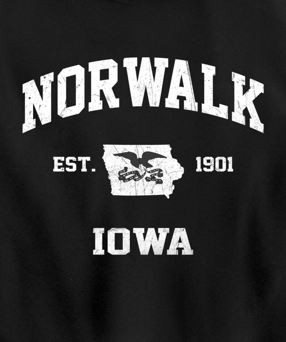 Norwalk Iowa IA vintage State Athletic style Pullover Hoodie