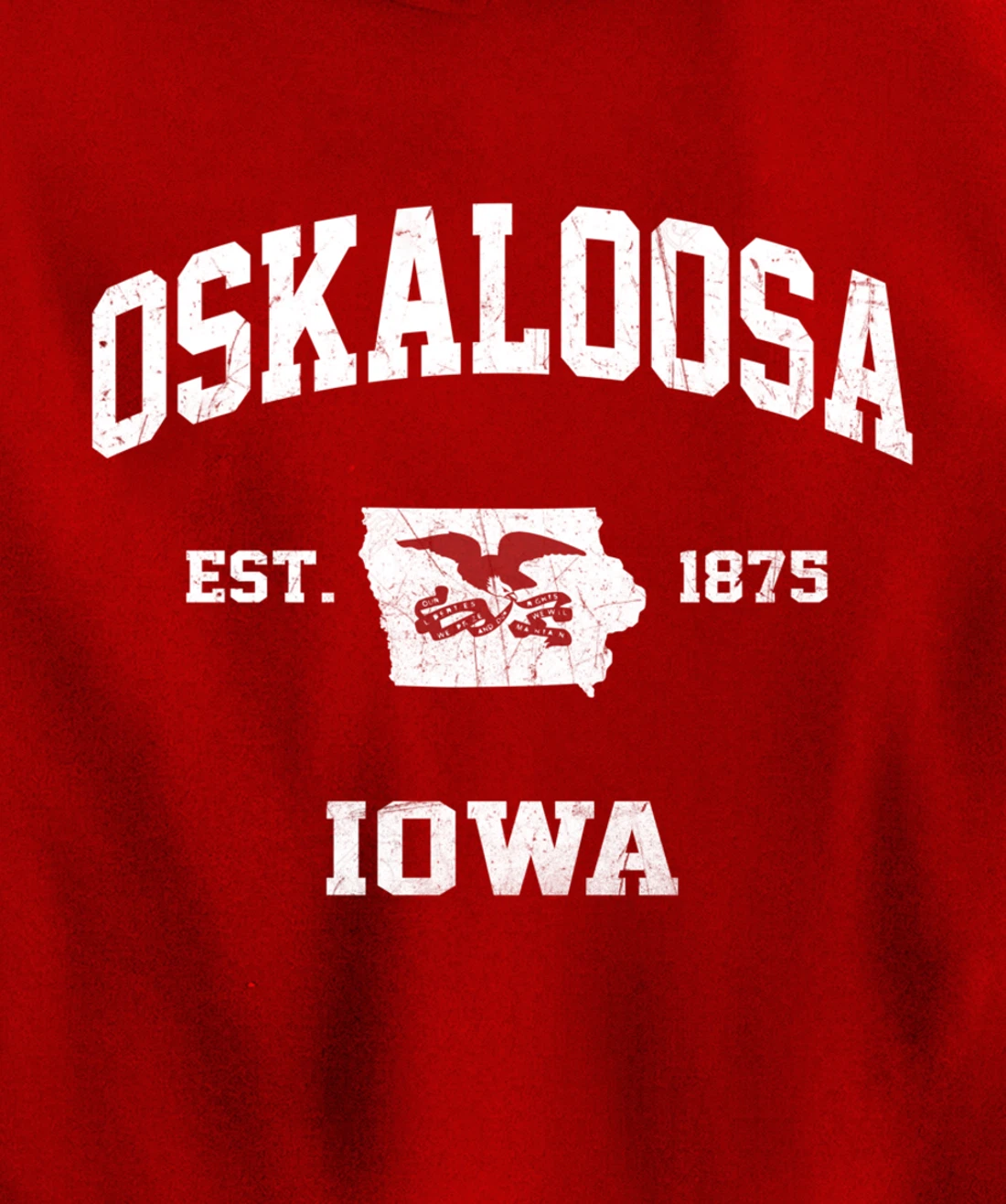 Oskaloosa Iowa IA vintage State Athletic style Pullover Hoodie