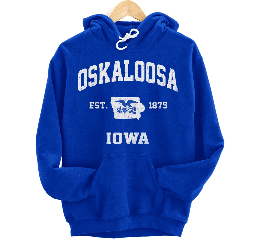 Oskaloosa Iowa IA vintage State Athletic style Pullover Hoodie
