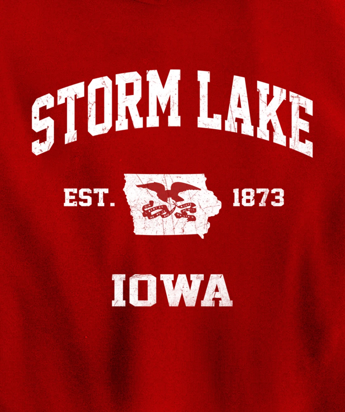 Storm Lake Iowa IA vintage State Athletic style Pullover Hoodie