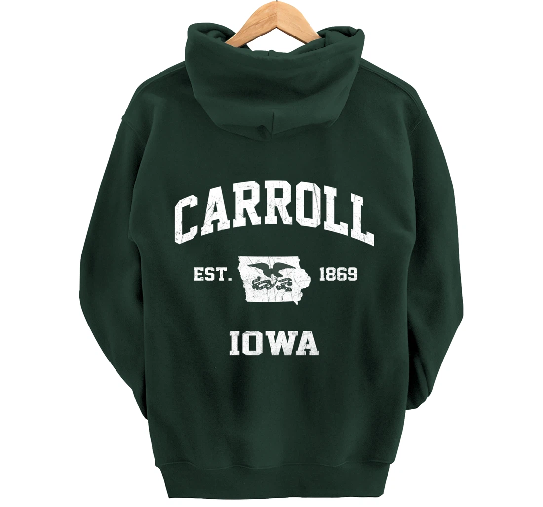 Carroll Iowa IA vintage State Athletic style Pullover Hoodie