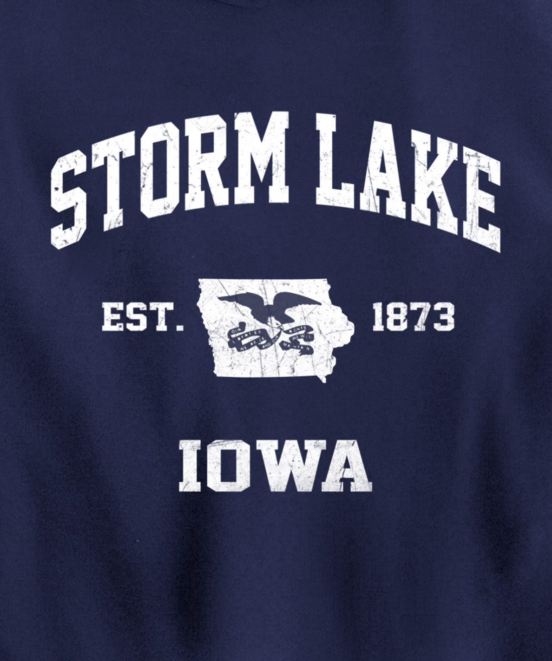 Storm Lake Iowa IA vintage State Athletic style Pullover Hoodie