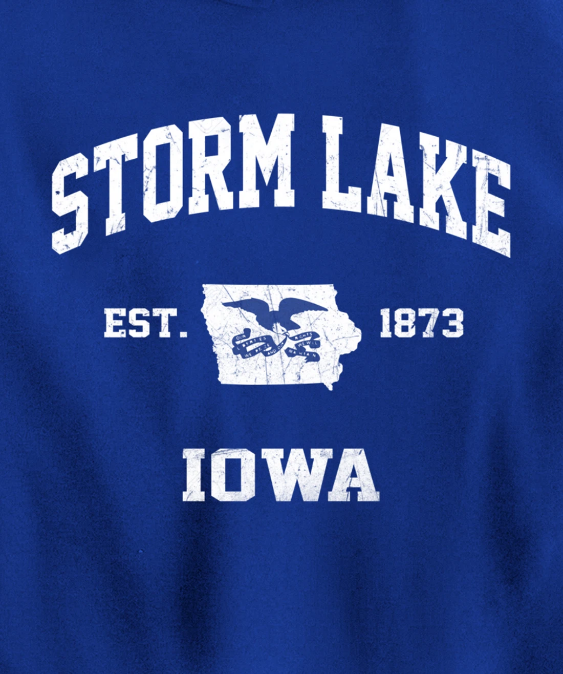 Storm Lake Iowa IA vintage State Athletic style Pullover Hoodie