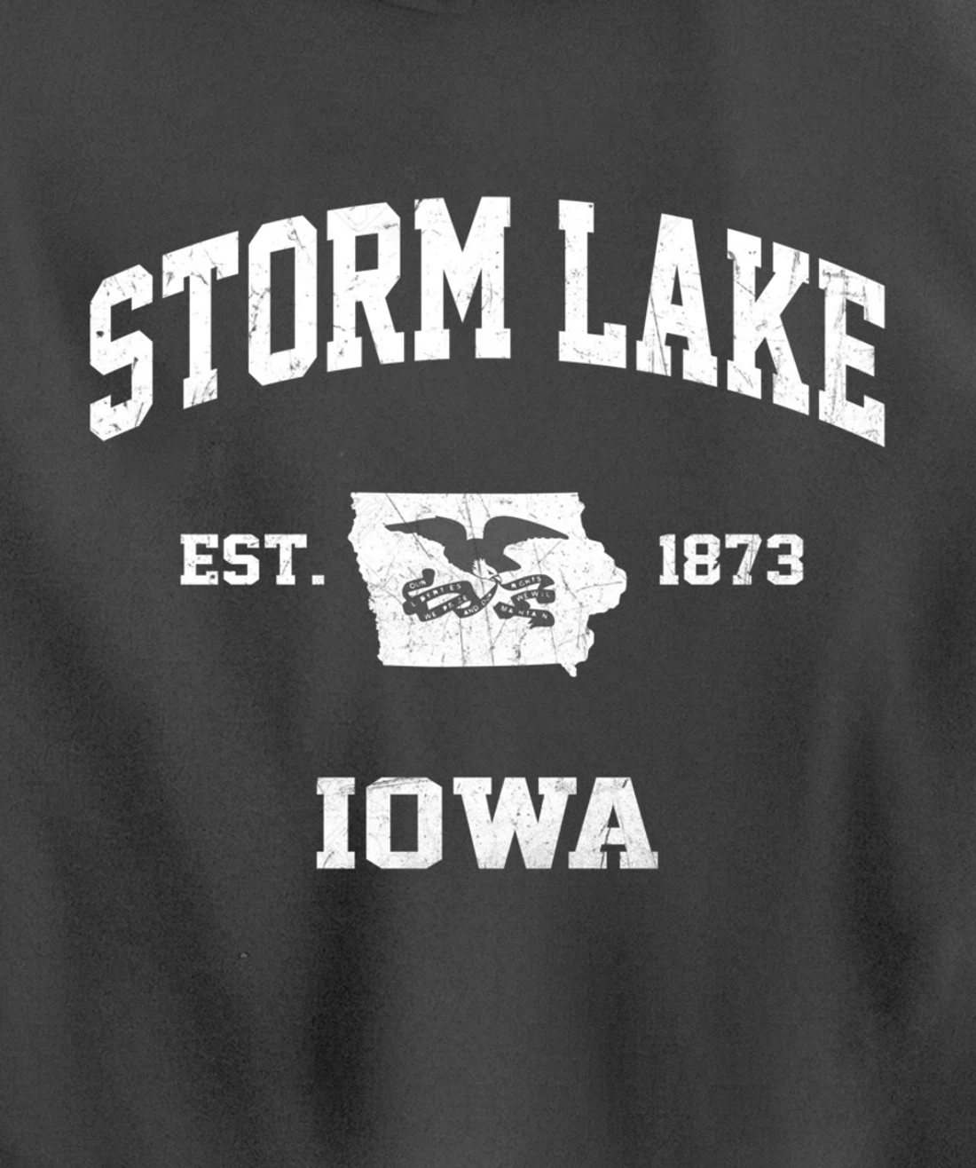 Storm Lake Iowa IA vintage State Athletic style Pullover Hoodie