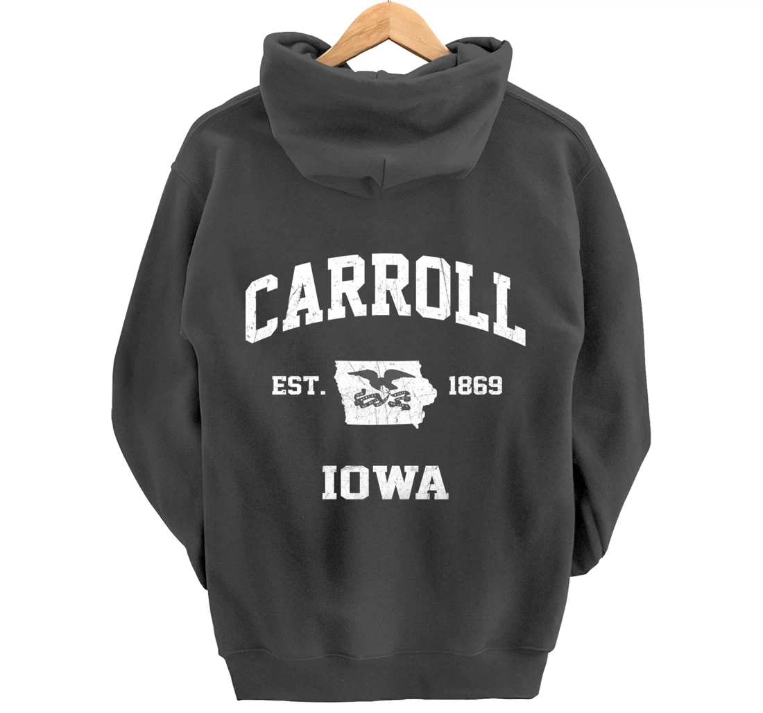 Carroll Iowa IA vintage State Athletic style Pullover Hoodie