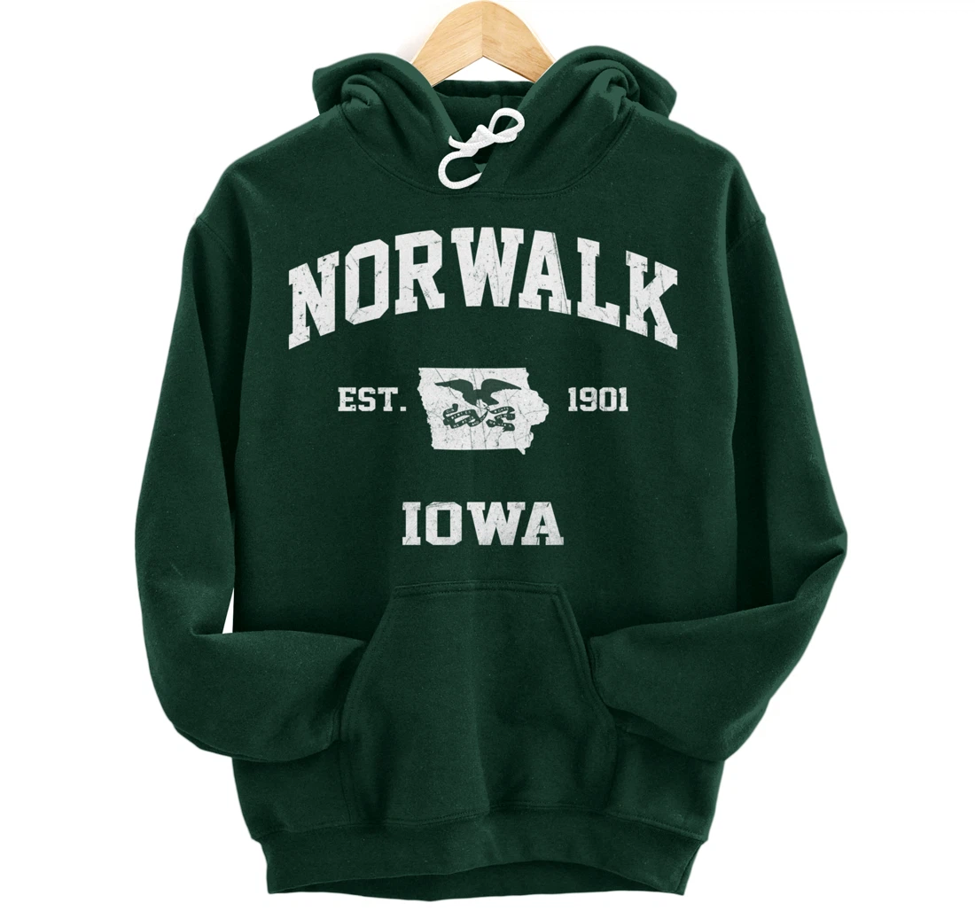 Norwalk Iowa IA vintage State Athletic style Pullover Hoodie