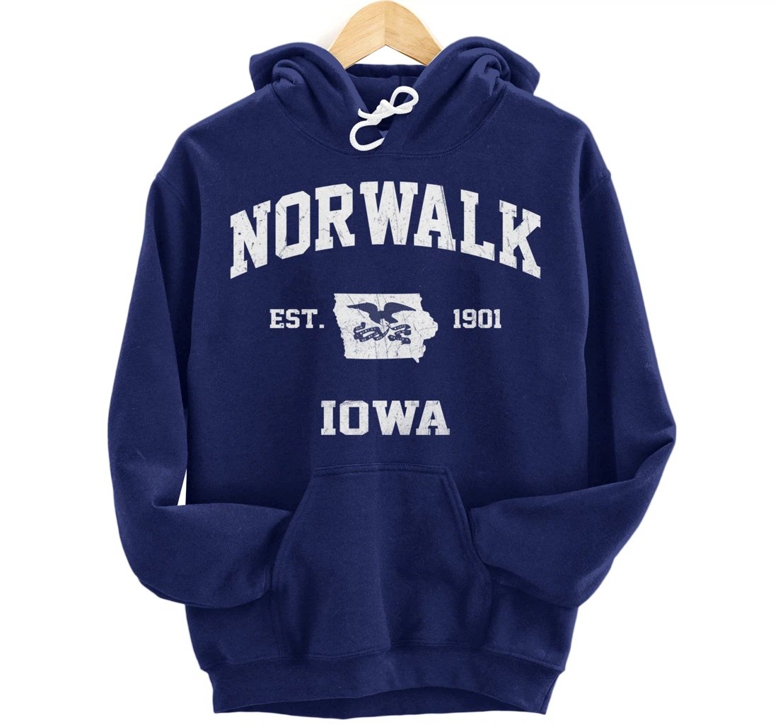 Norwalk Iowa IA vintage State Athletic style Pullover Hoodie