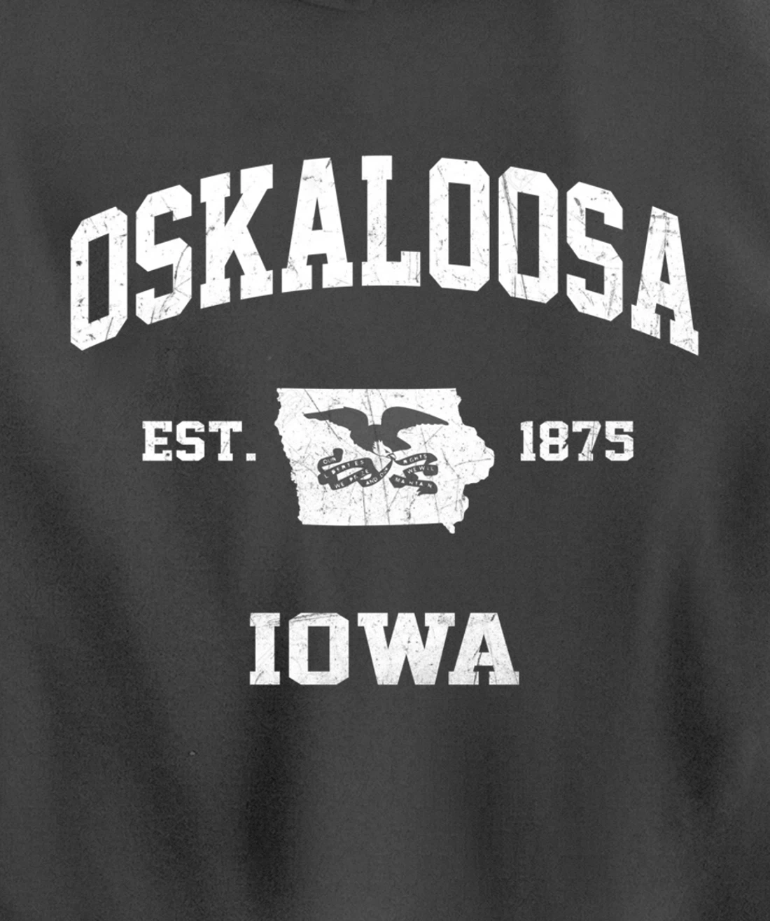 Oskaloosa Iowa IA vintage State Athletic style Pullover Hoodie